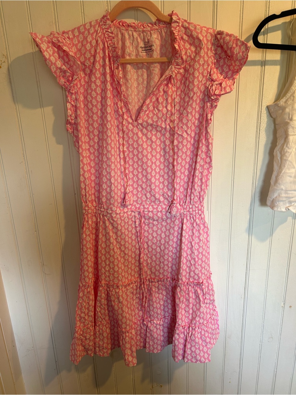 Vineyard Vines Pink Printed Tiered Mini Dress